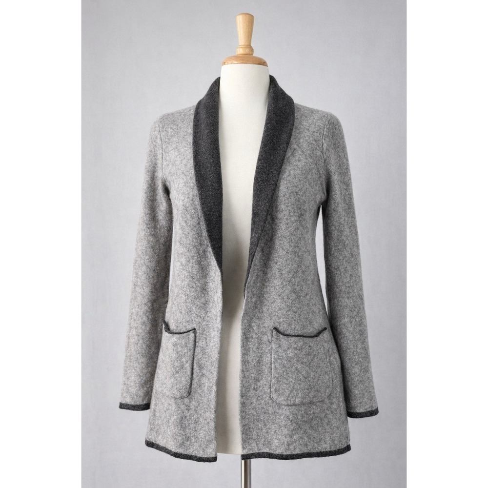 Anthro Benedetta B Wool Cashmere‎ Cardigan Gray Open Front Cozy S